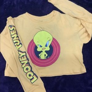 Tweety Bird “Attitude” Long Sleeve Cropped Tee